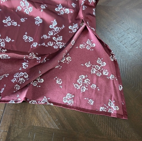 Burgundy Floral Midi Dress Size 3X New  Formal Chic Modern Boho - Picture 6 of 10